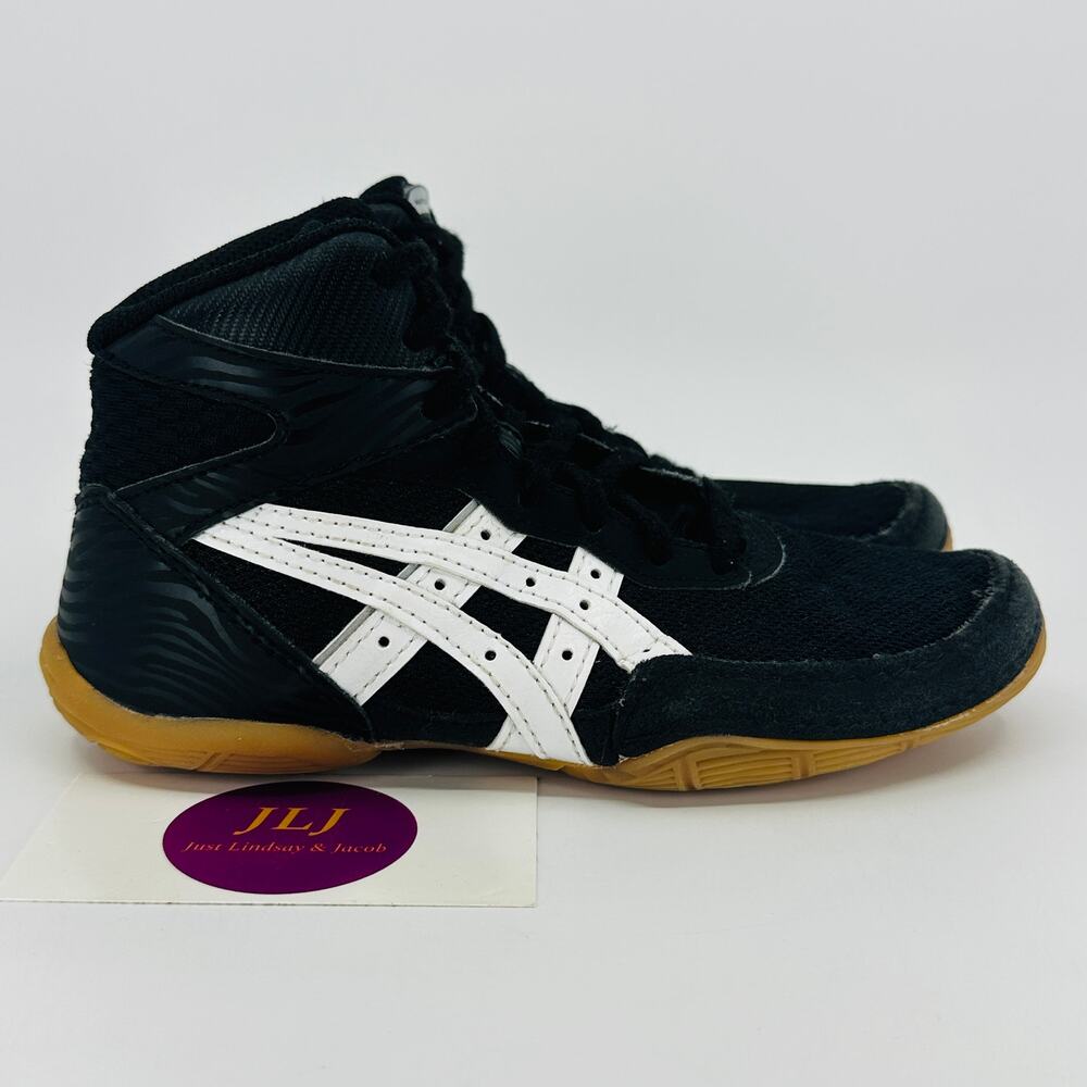Asics MATFLEX 7 GS Grade School Wrestling Shoes Black/White 1084A011 Size K12
